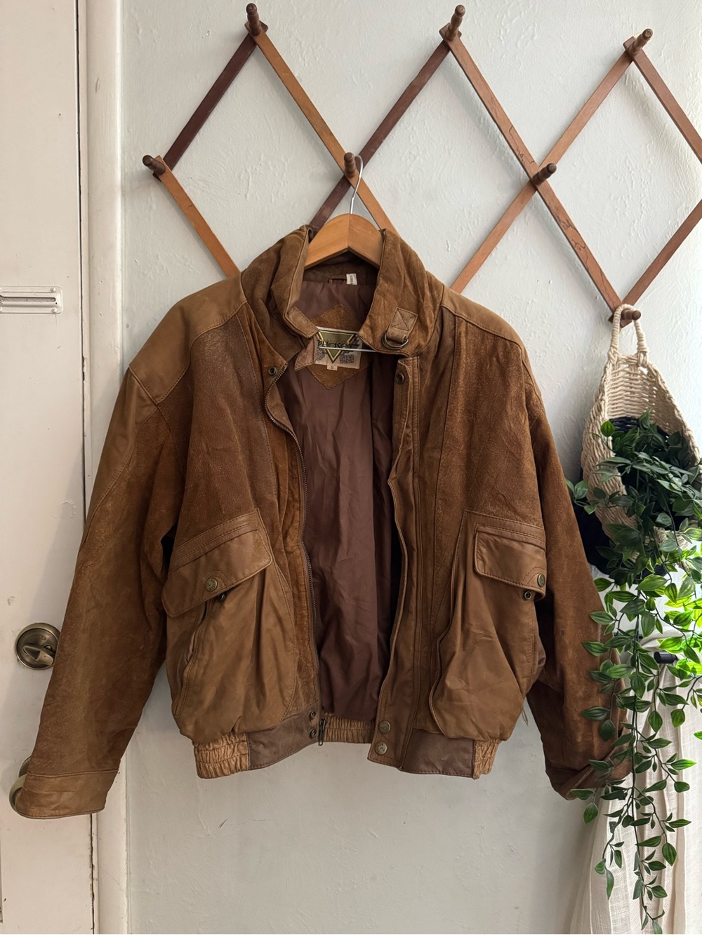 Men's Brown Suede Bomber Jacket - Classic Casual Coat
